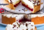 Feuerwehrkuchen mit Puddingpulver auf einem schönen Teller serviert