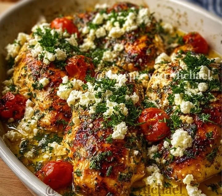 Griechisches Ofenhähnchen mit Feta, Zitrone & Knoblauch