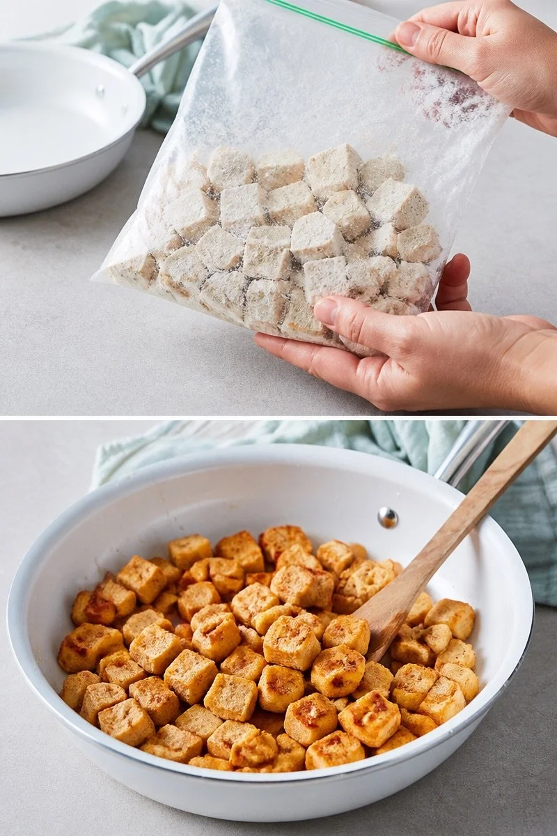 Grundrezept für knusprig gebratenen Tofu