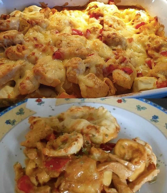 Hähnchen Tortellini Auflauf mit Käse – Geschmackvoll