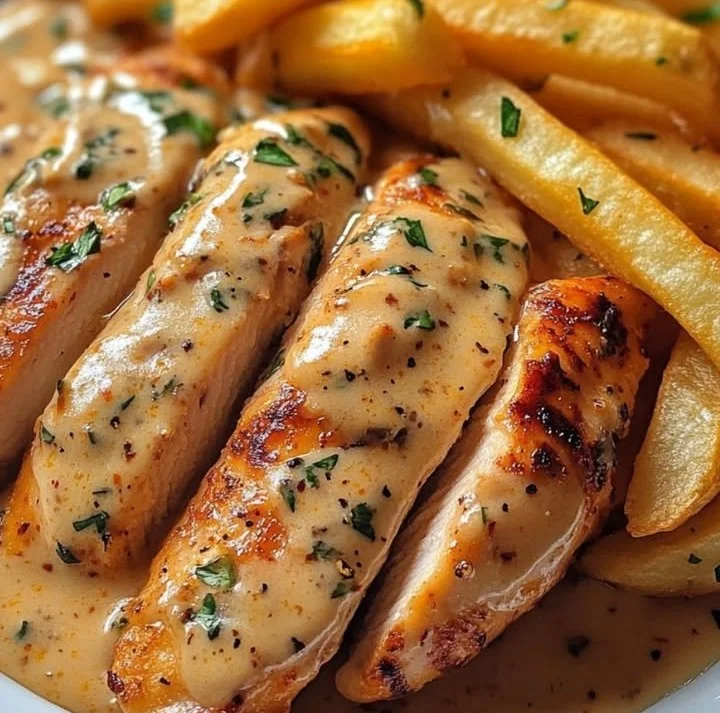 Dieses Hähnchenfilet in Knoblauch-Parmesan-Sauce mit Pommes ist die perfekte Kombination aus zart und knusprig! 🍗🍟📋Zutaten:Für das Hähnchen:
- 4 Hähnchenbrustfilets
- 2 EL Olivenöl
- Salz...
