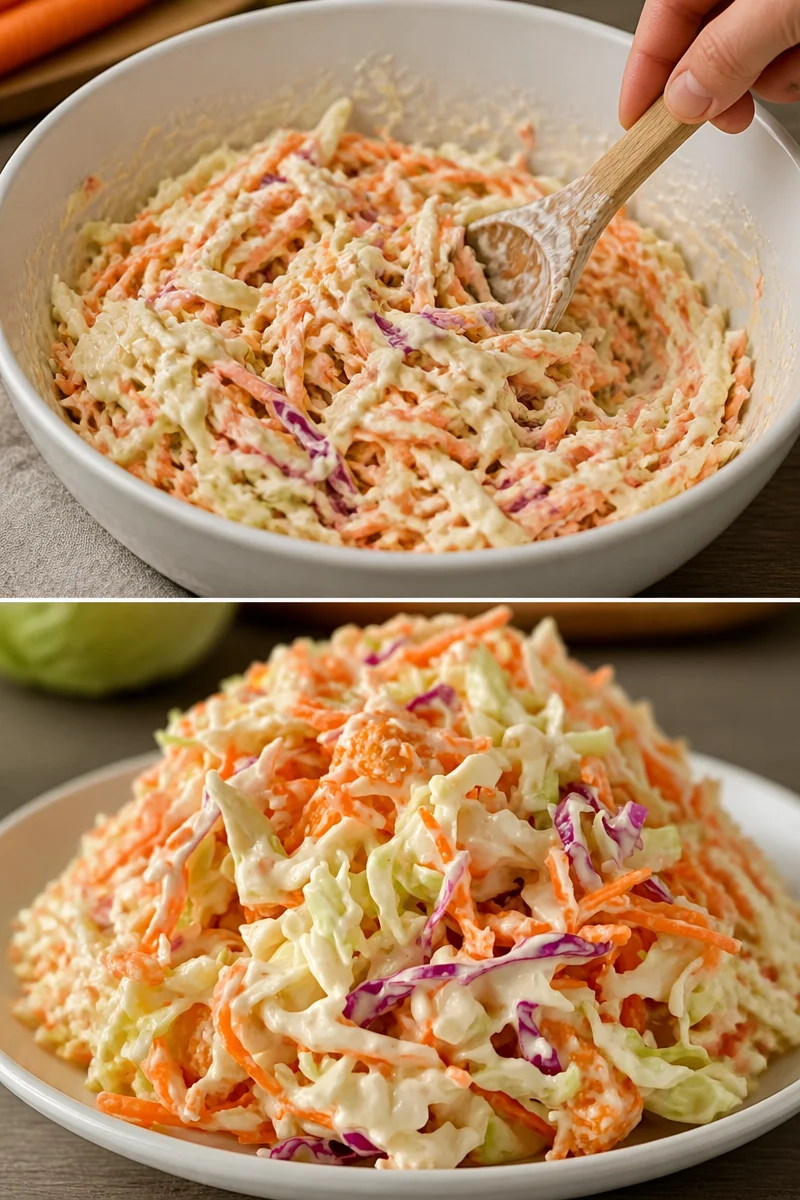 Rezept für hausgemachten KFC Coleslaw in einer Schüssel
