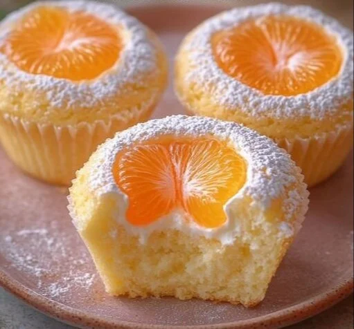 Käsekuchen Muffins mit Mandarinen