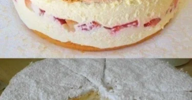 Leckere Käsesahne Torte mit frischem Käse und Sahne