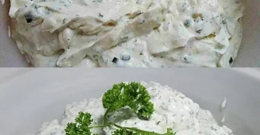 Schüssel mit Knoblauchdip, ideal für Snacks und Grillgerichte
