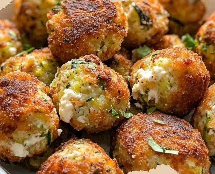 Knusprige Zucchini-Feta-Bällchen aus dem Ofen