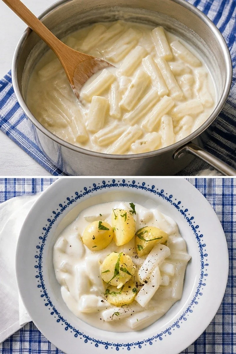 Kohlrabigemüse mit heller Sauce