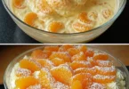 Leckeres Mandarinen Tiramisu auf einem Dessertteller