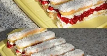 Leckere Mascarpone Stäbchen auf einem Teller serviert