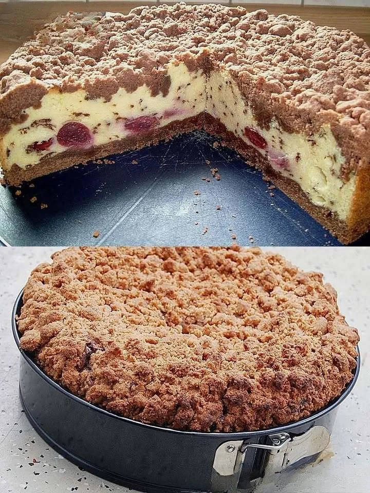 Quark Streuselkuchen mit Vanille Kirschfüllung - Kochen Mit Uns