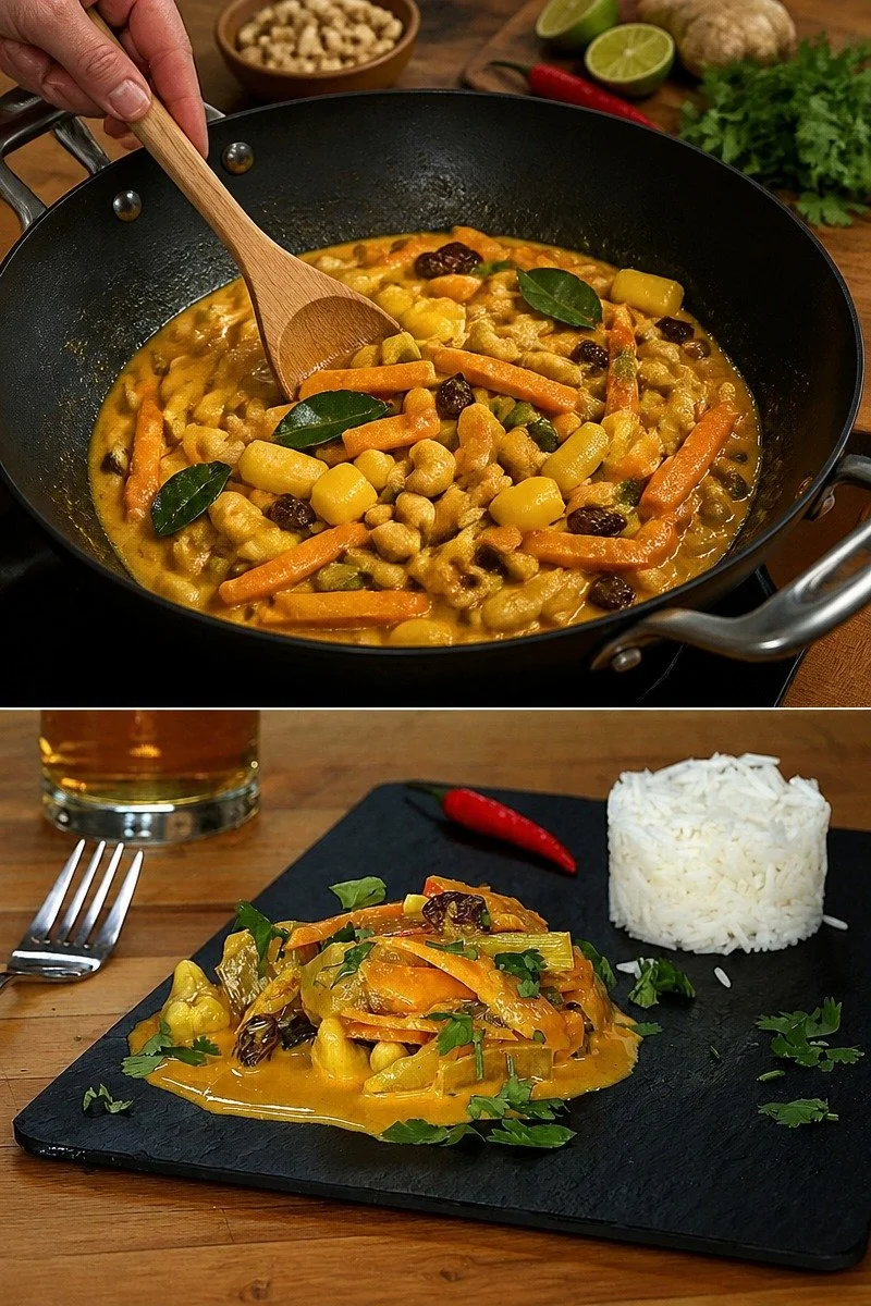 Raffiniertes Curry mit Mango, Kürbis und Cashewkernen