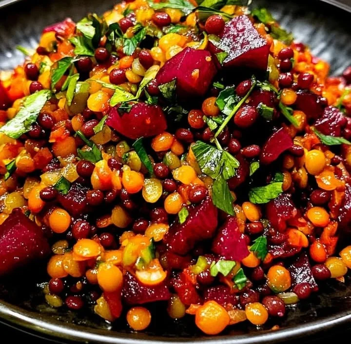 Dieser frische Rote Linsen-Salat mit Roter Bete ist nicht nur gesund, sondern auch ein echter Hingucker! 🌱🥗📋Zutaten:- 200 g rote Linsen
- 2 mittelgroße Rote Bete (vorgegart oder roh)
- 1 kleine...