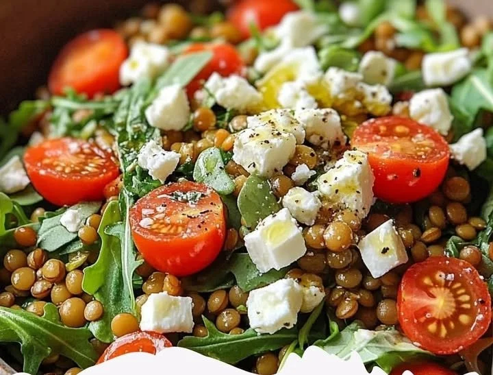 Rote-Linsen-Salat mit SchafskäseZutaten
200 g rote Linsen
150 g Feta-Käse, zerkrümelt
1 kleine rote Zwiebel, gewürfelt
1 Paprika, gewürfelt
1 Gurke, gewürfelt
30 ml Oliven...