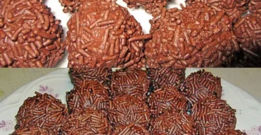 Leckere Rumkugeln gefüllt mit Schokolade und Rum auf einem Teller