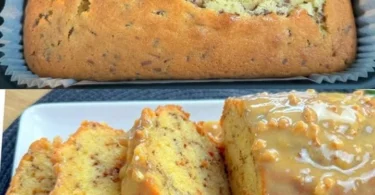 Saftiger Nusskuchen mit Nüssen und Toppings auf einem Tisch