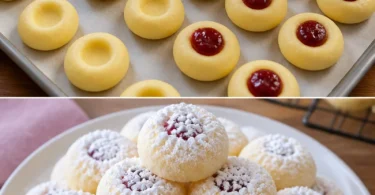 Leckere Schneeplätzchen auf einem festlich gedeckten Tisch