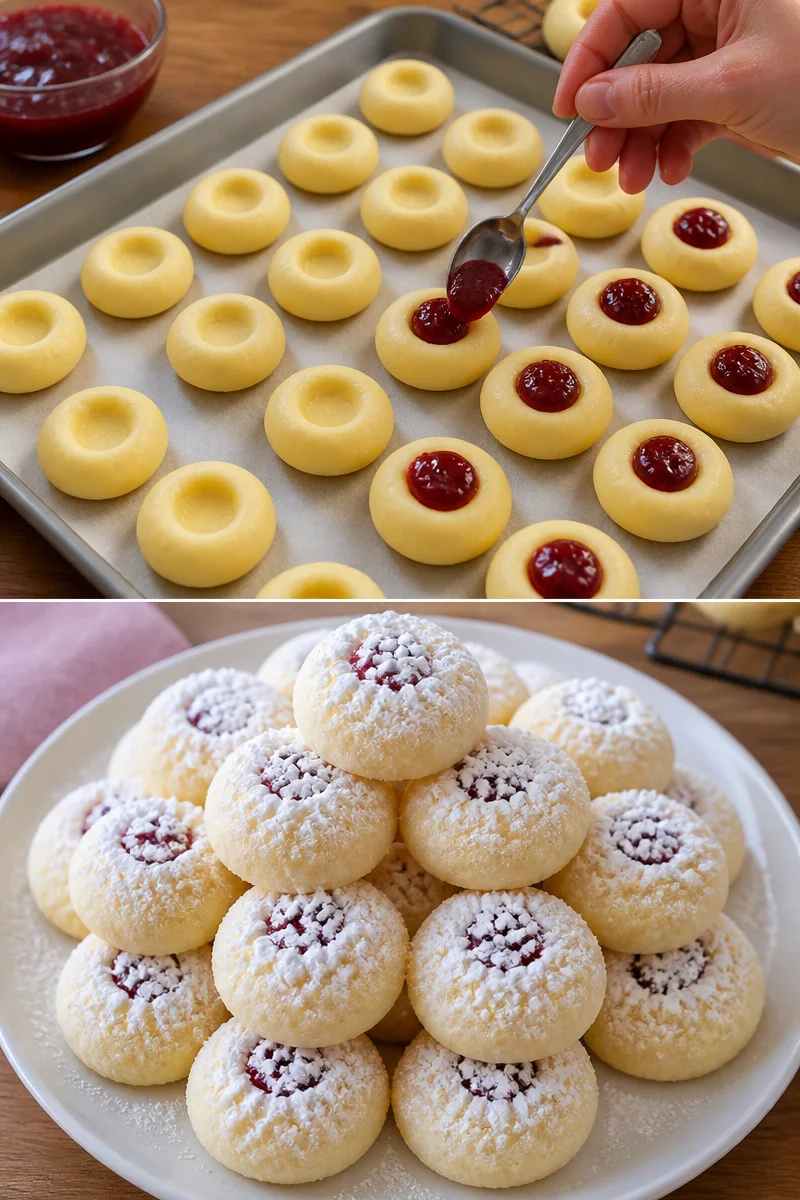 Leckere Schneeplätzchen auf einem festlich gedeckten Tisch