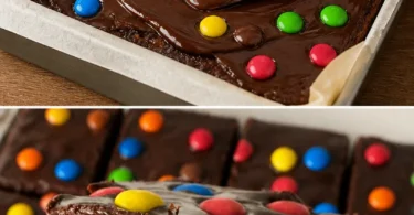 Leckere Schokoladen Ganache Brownies, saftig und verführerisch.