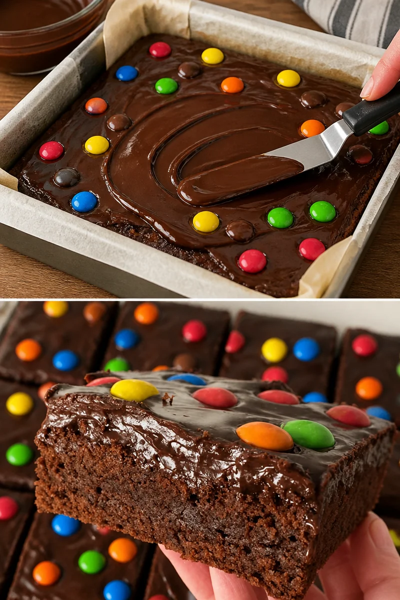 Leckere Schokoladen Ganache Brownies, saftig und verführerisch.