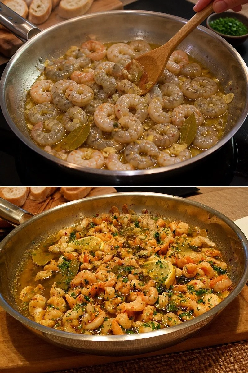 Shrimps in Knoblauchsauce