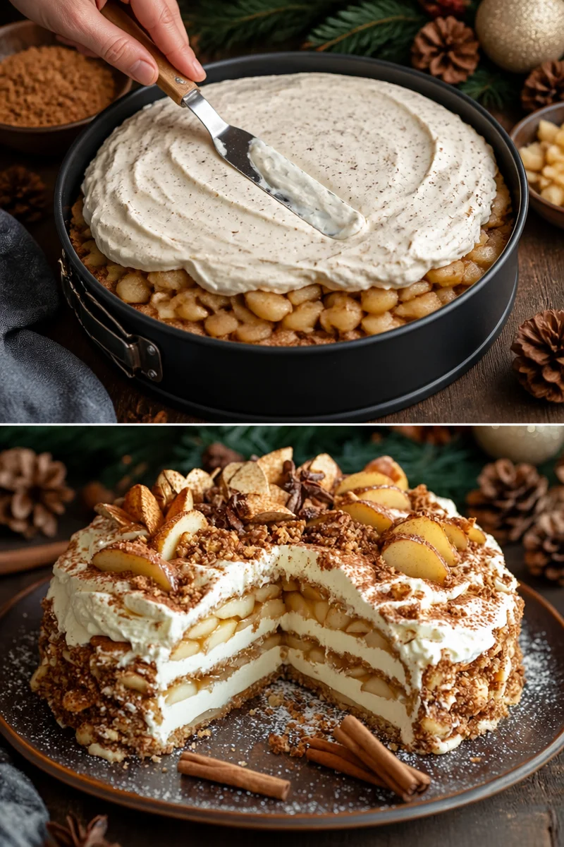 Spekulatius-Maulwurfkuchen mit Apfel, lecker und verführerisch, perfekt für die Winterzeit