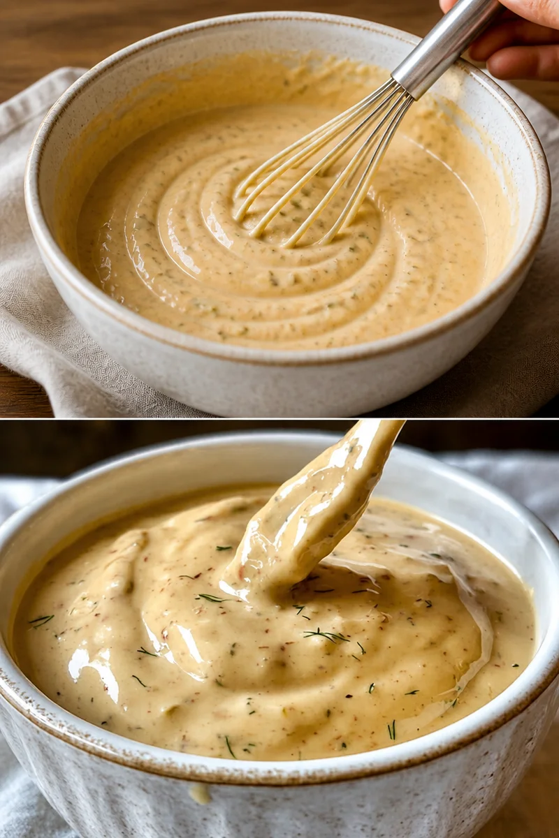 Spezialsoße mit 200 ml Mayonnaise in einer Schüssel