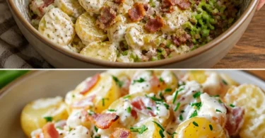 Steakhouse Kartoffelsalat mit frischen Zutaten und leckeren Gewürzen