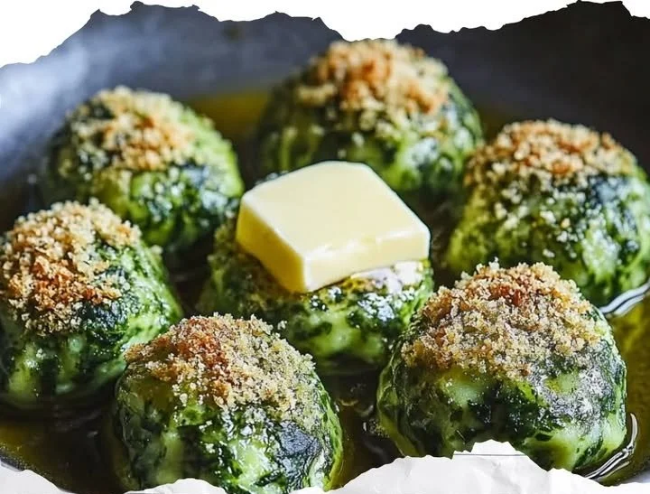 Südtiroler Spinatknödel mit Butter und ParmesanZutaten
250g altbackenes Brot
250g frischer Spinat
2 Eier
100g Parmesan, gerieben
1 Zwiebel, fein gehackt
50g Butter
Salz...