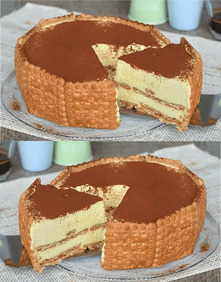Leckerer Tiramisu Käsekuchen mit Schichten von Kaffee und Käse