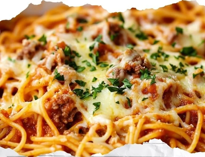 Überbackene Frischkäse-Spaghetti-Auflauf