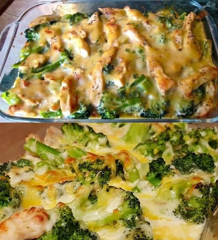 Überbackenes Hähnchen mit Brokkoli und Käse