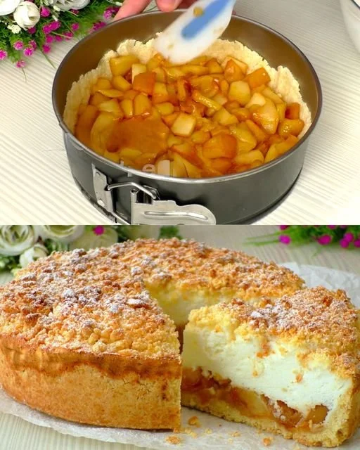 Ultracremiger Apfel Schmandkuchen mit 200g Sahne - Kochen Mit Uns