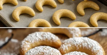 Leckere Vanillekipferl auf einem Teller, ideal für die Weihnachtszeit.