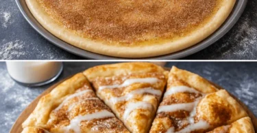Zimtpizza mit Zimt und Zucker, eine süße Leckerei zum Genießen