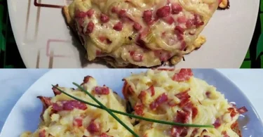 Hausgemachter Zwiebelkuchen mit frischen Zwiebeln und herzhaftem Teig